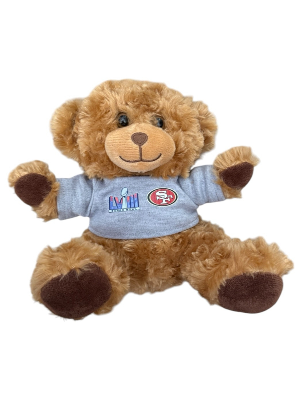 San Francisco 49ers Super Bowl LVIII Teddy Bear Plush NFL Stuffed Animal Gray Sh